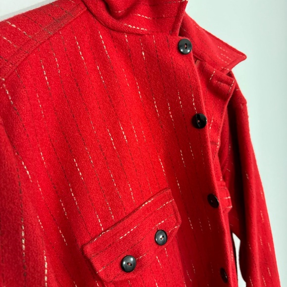 Vintage Buffalo Woolmaster Shacket Sz XL Red Rustic Work Jacket Wool Button Up - Picture 4 of 9